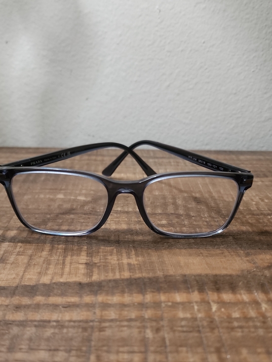 Prada Accessories - Prada Translucent Gray Black Rectangular Eyeglass Frames Women's Optical